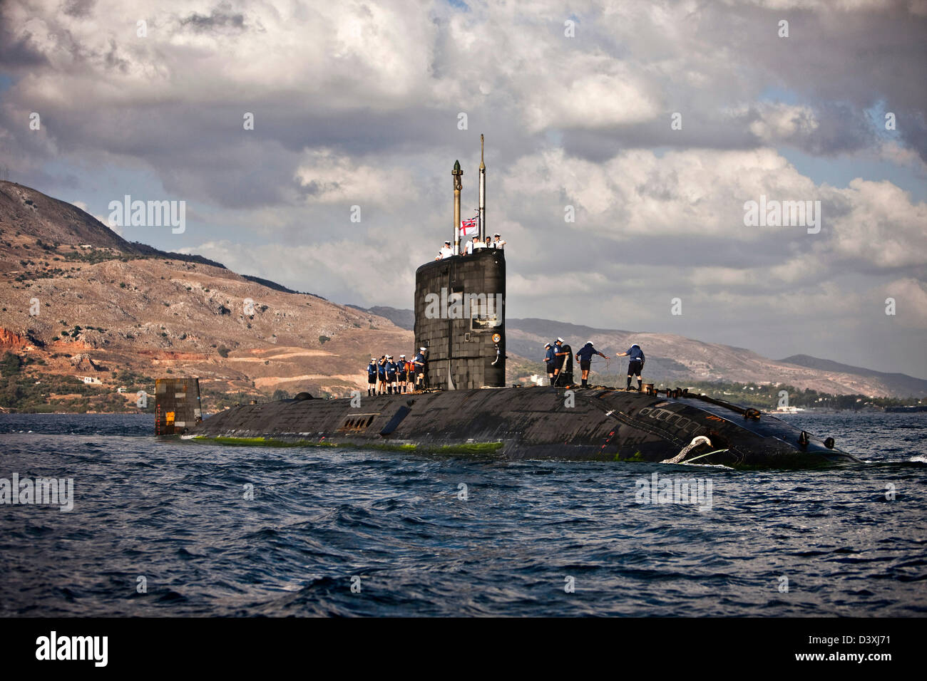 Sous-marin nucléaire HMS Talent sur la côte égyptienne Banque D'Images