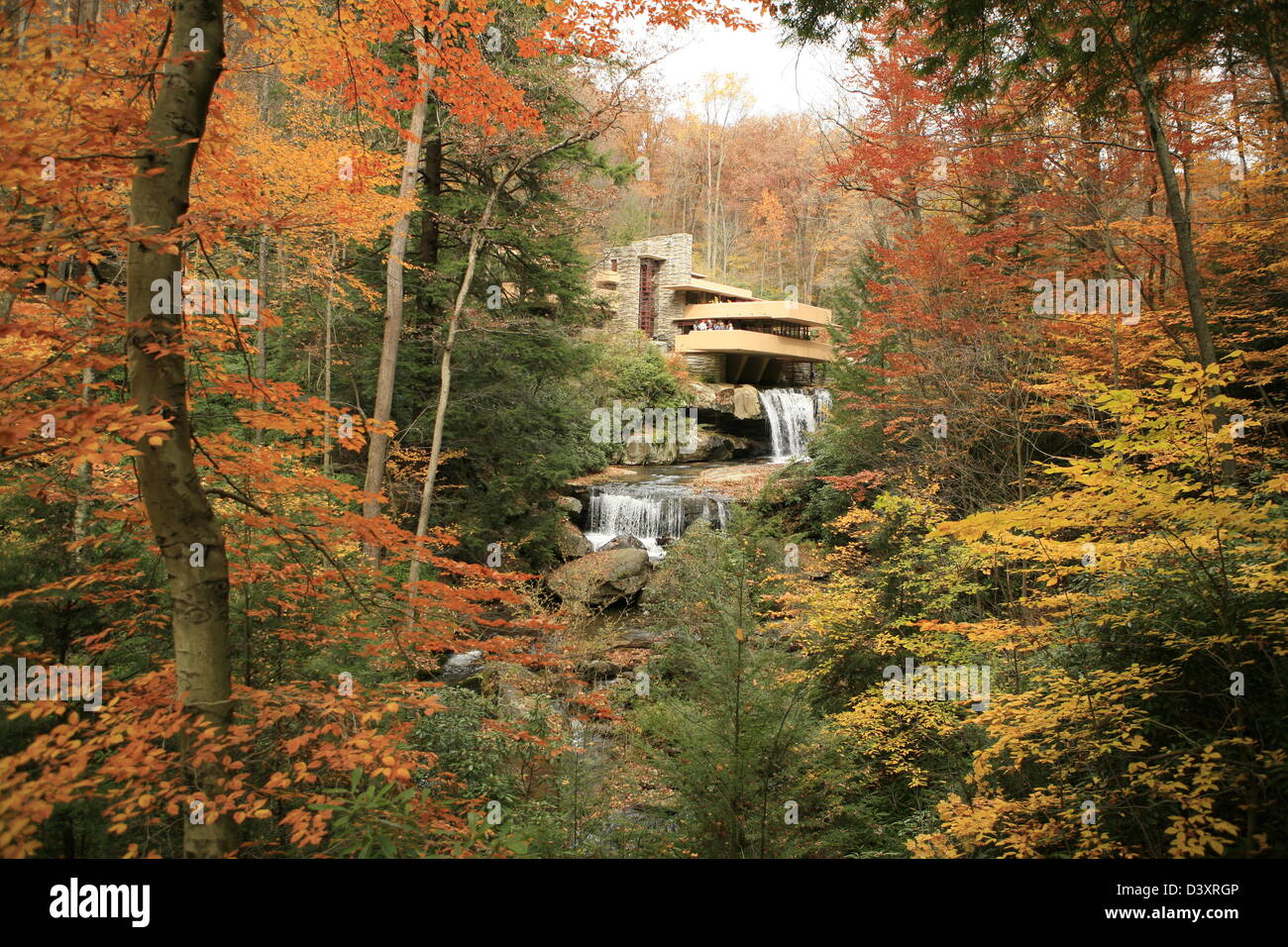 Immeuble Fallingwater Frank Lloyd Wright, Mill Run, PA, United States Banque D'Images
