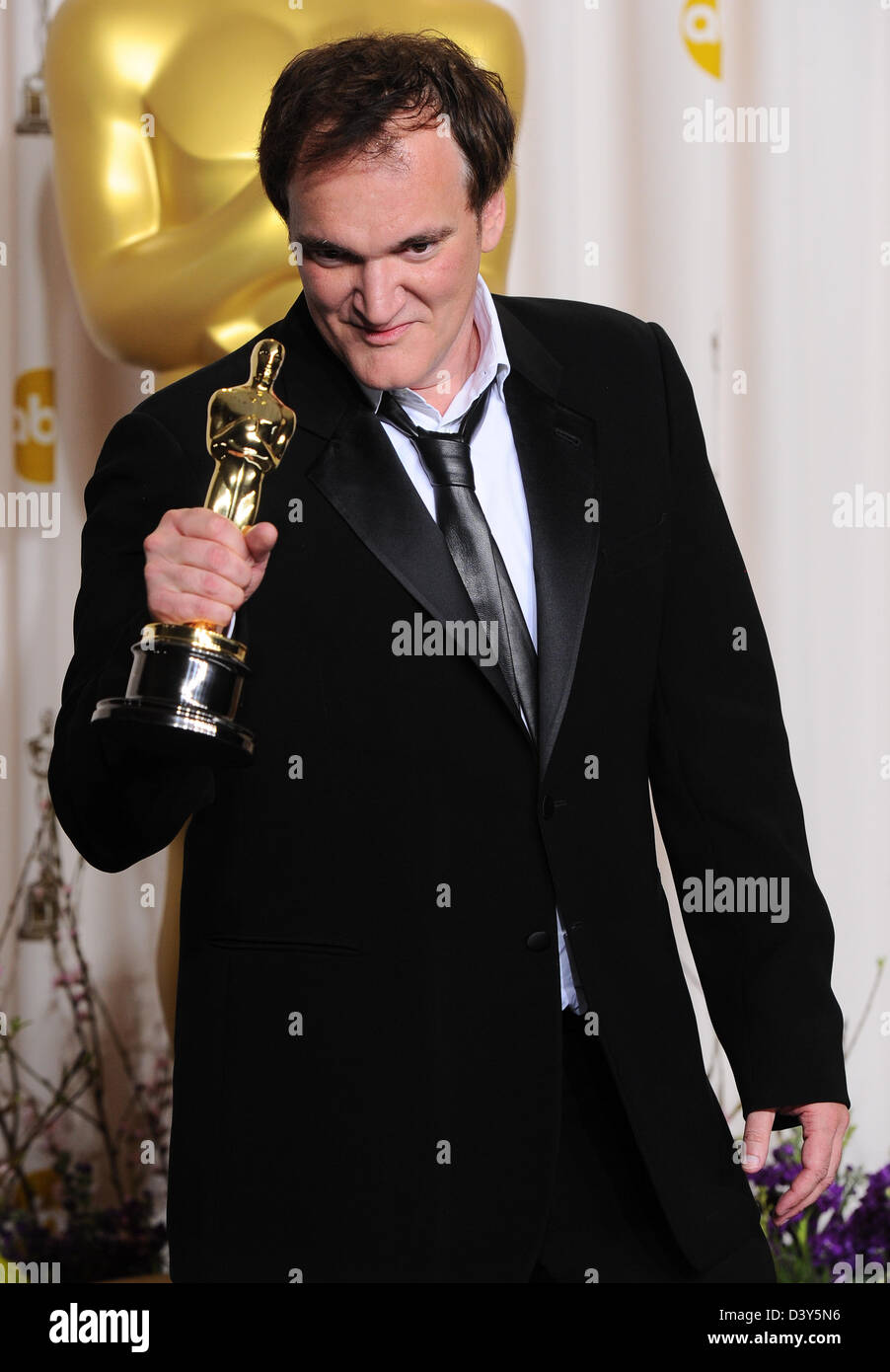 Los Angeles, USA. 24 février 2013. Quentin Tarantino dans la salle de presse les lauréats à la 85e annuelle des Academy Awards Oscars, Los Angeles, l'Amérique - 24 févr. 2013. Credit : Sydney Alford / Alamy Live News Banque D'Images