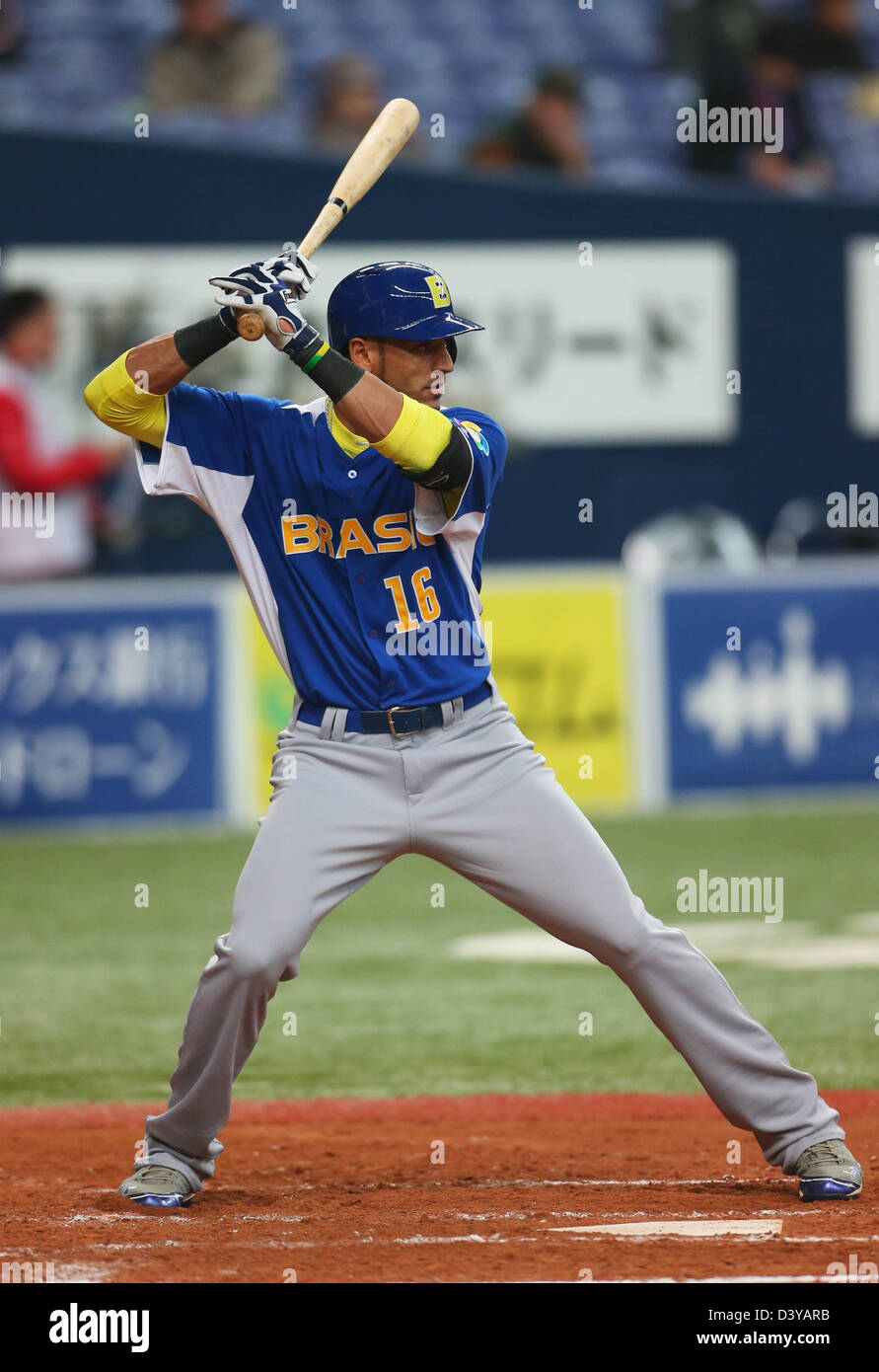 Osaka, Japon. 26 février 2013. Paulo Orlando (USA), le 26 février 2013 - WBC : 2013 World Baseball Classic, Match match entre le Brésil 2-6 Orix Buffaloes au Kyocera Dome, Osaka, Japon. (Photo de AJPS/AFLO SPORT/Alamy Live News) Banque D'Images