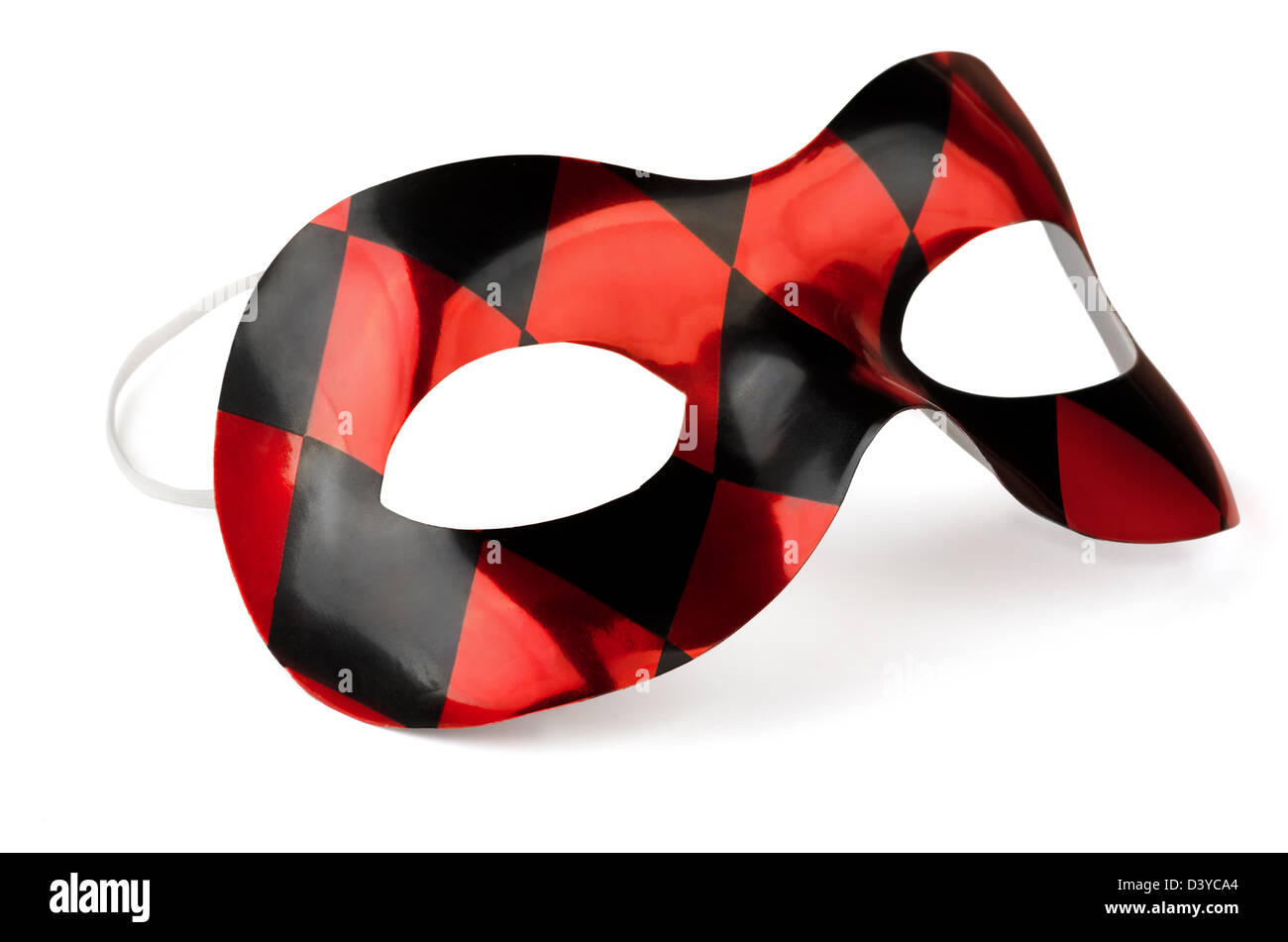 Masque de carnaval rouge et noir isolated on white Banque D'Images