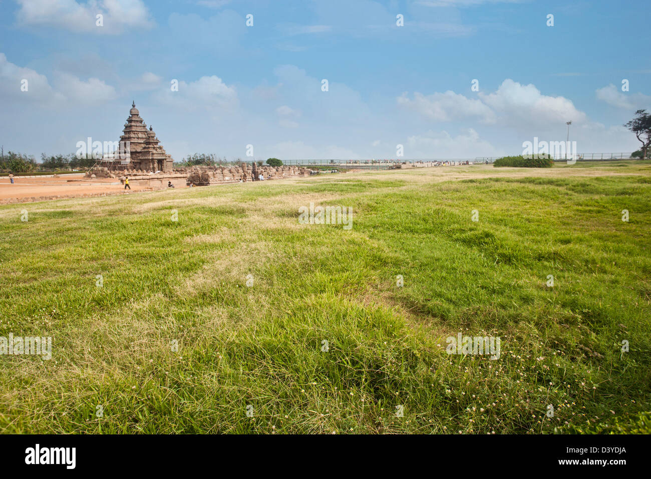 Ancien Temple du rivage de Mahabalipuram, district de Kanchipuram, au Tamil Nadu, Inde Banque D'Images