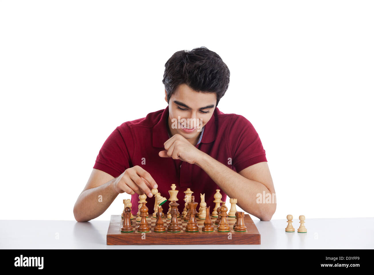 L'homme jouant aux échecs Banque D'Images