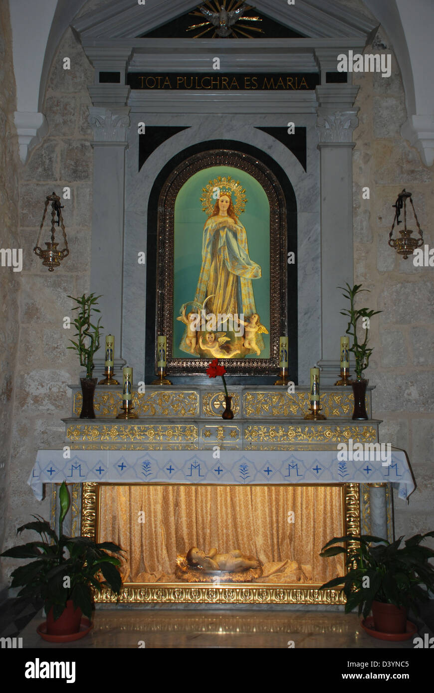 Modifier à la Vierge Marie et l'enfant Jésus dans l'église de la nativité Bethléem Israël Palestine Banque D'Images