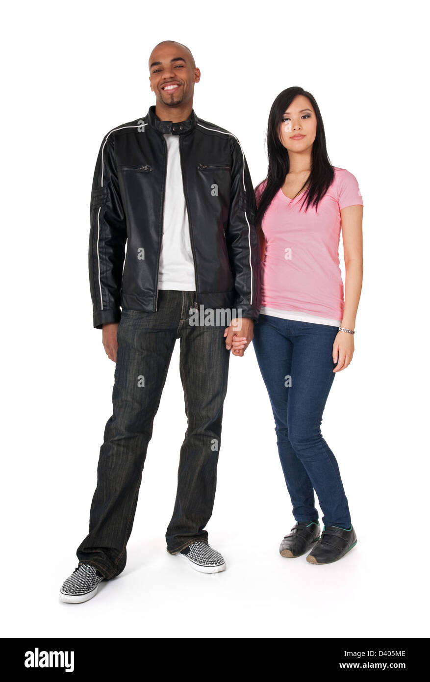 Couple Interracial - African American guy avec petite amie asiatique. Banque D'Images