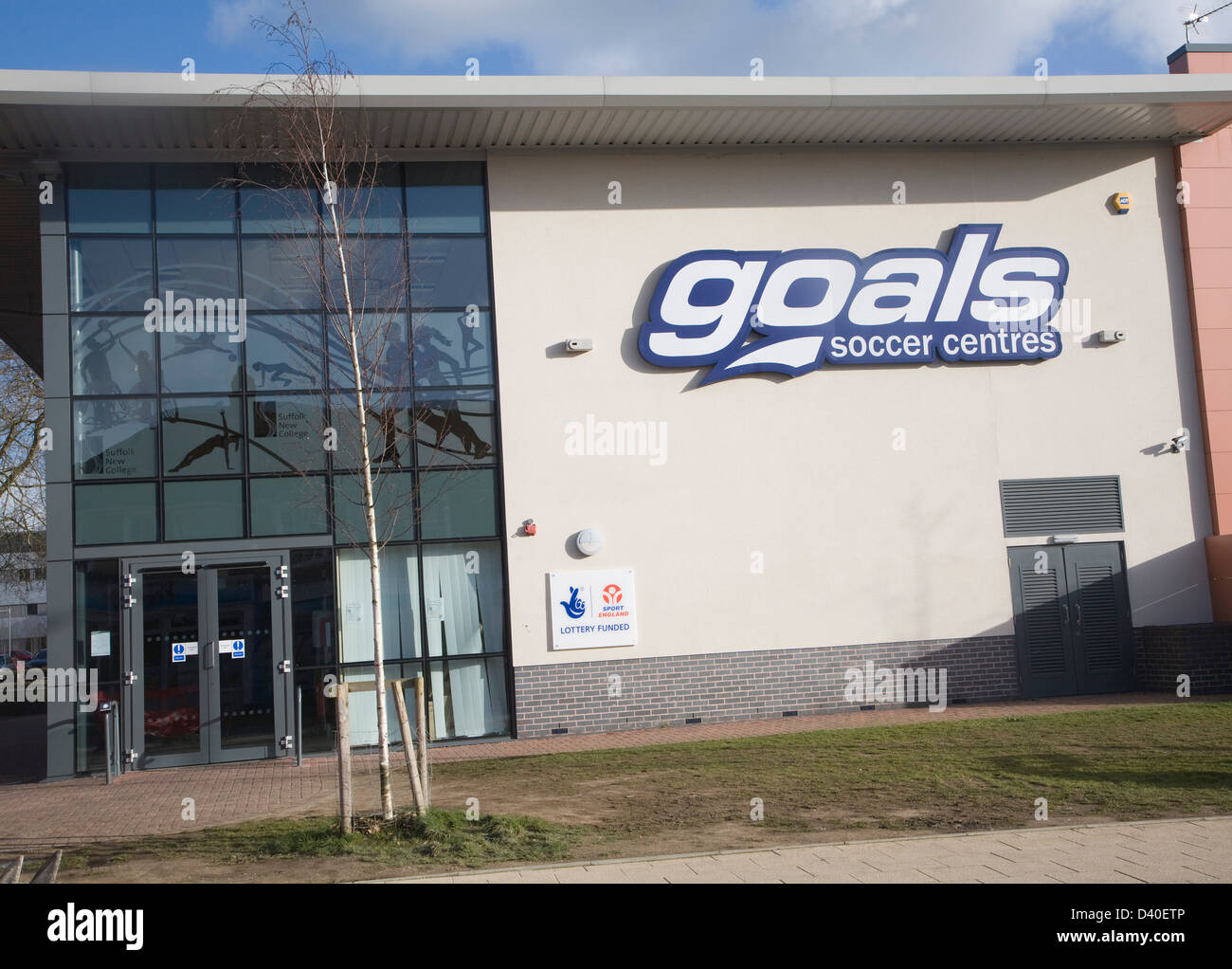 Buts Soccer Centre des sports d'Ipswich, Suffolk, Angleterre Banque D'Images