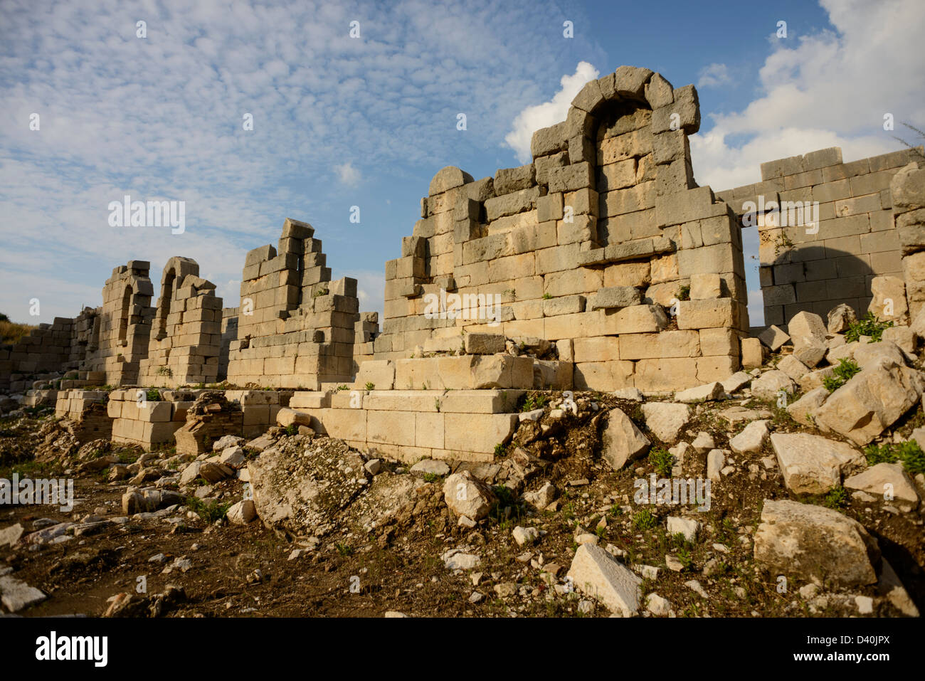 Vestiges de l'ancien théâtre à Patara dans le sud de la Turquie, lieu de naissance de Saint Nicolas Banque D'Images