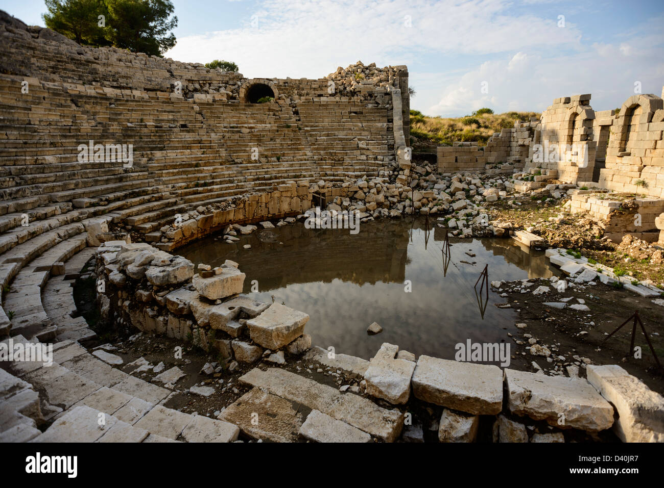 Vestiges de l'ancien théâtre à Patara dans le sud de la Turquie, lieu de naissance de Saint Nicolas Banque D'Images