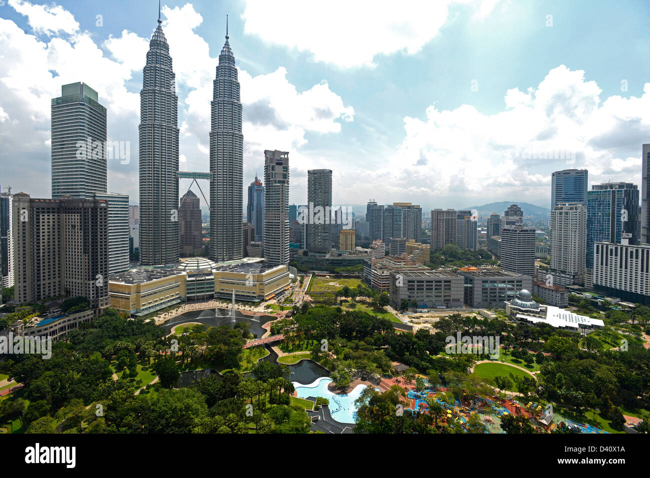 Asie Malaisie Kuala Lumpur KLCC panorama de jardins près de la Petronas Towers Banque D'Images