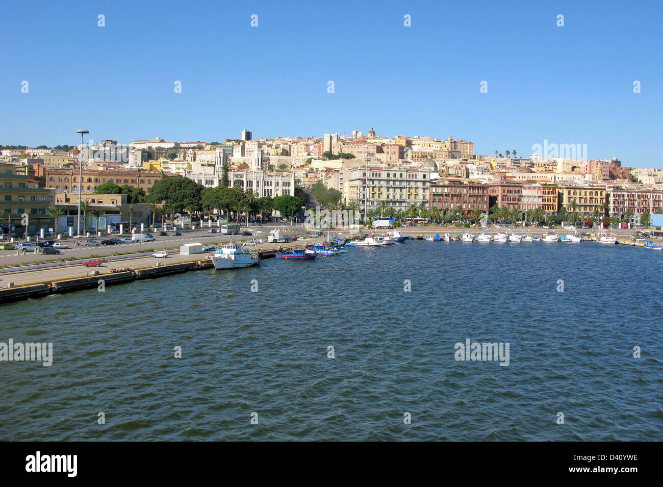Vue de la mer de Cagliari, Italie Banque D'Images Vue de la mer de Cagliari, Italie Banque D'Images