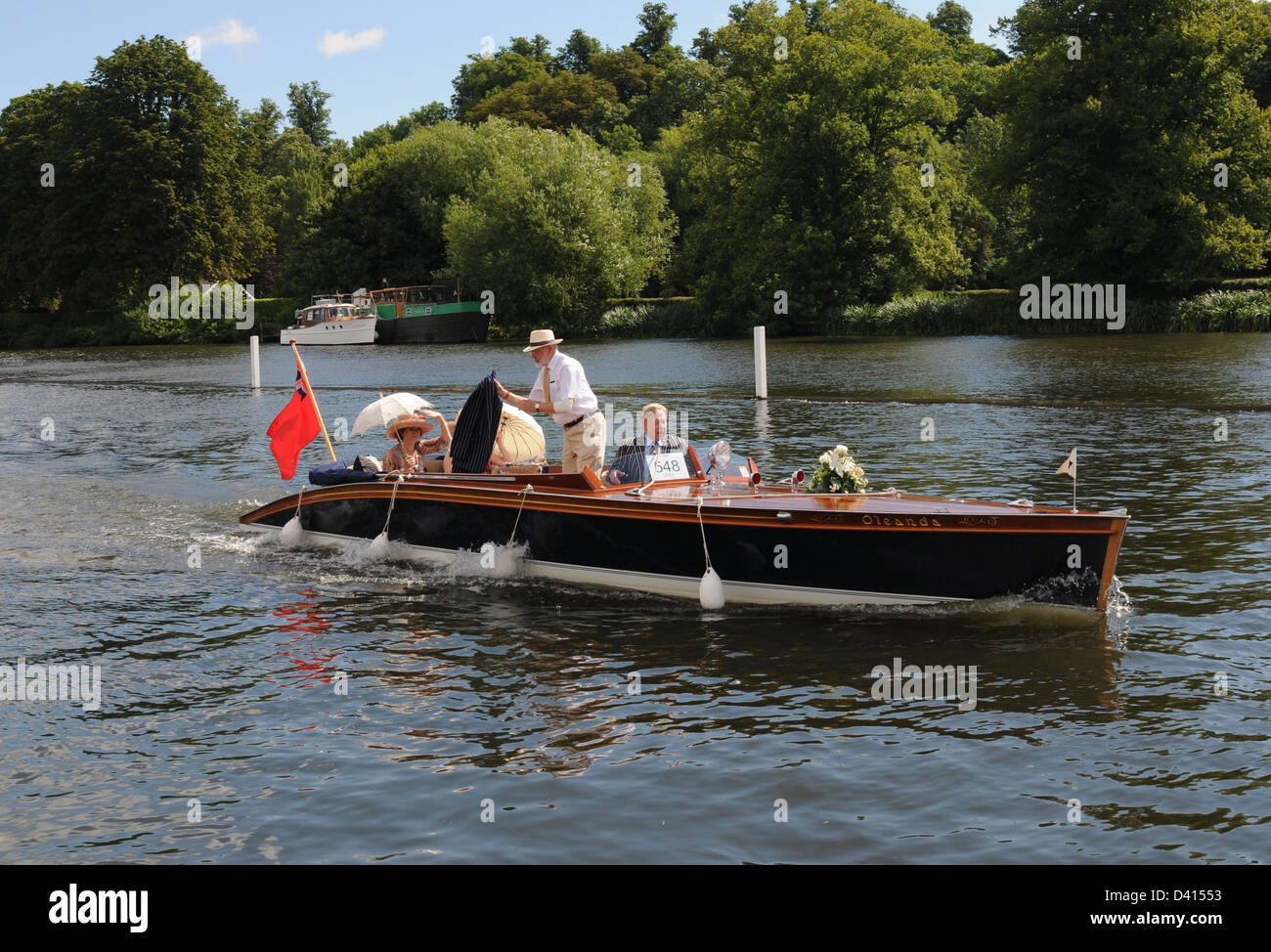 Bateau traditionnel Rallye, Henley-on-Thames, Angleterre, 2008 UN LANCEMENT Slipper Thames présenter leur artisanat vintage au rassemblement. Banque D'Images