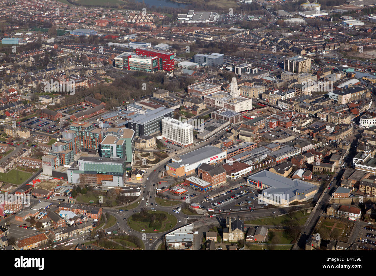 Vue aérienne de Barnsley, dans le Yorkshire du Sud Banque D'Images