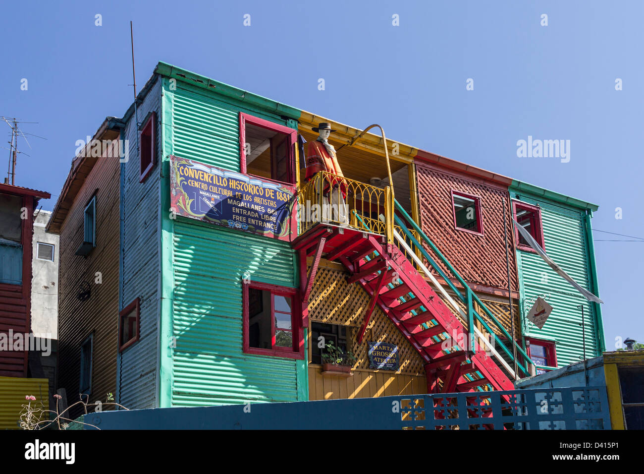 Maison colorée dans Caminito, la Boca, Buenos Aires, Argentine Banque D'Images
