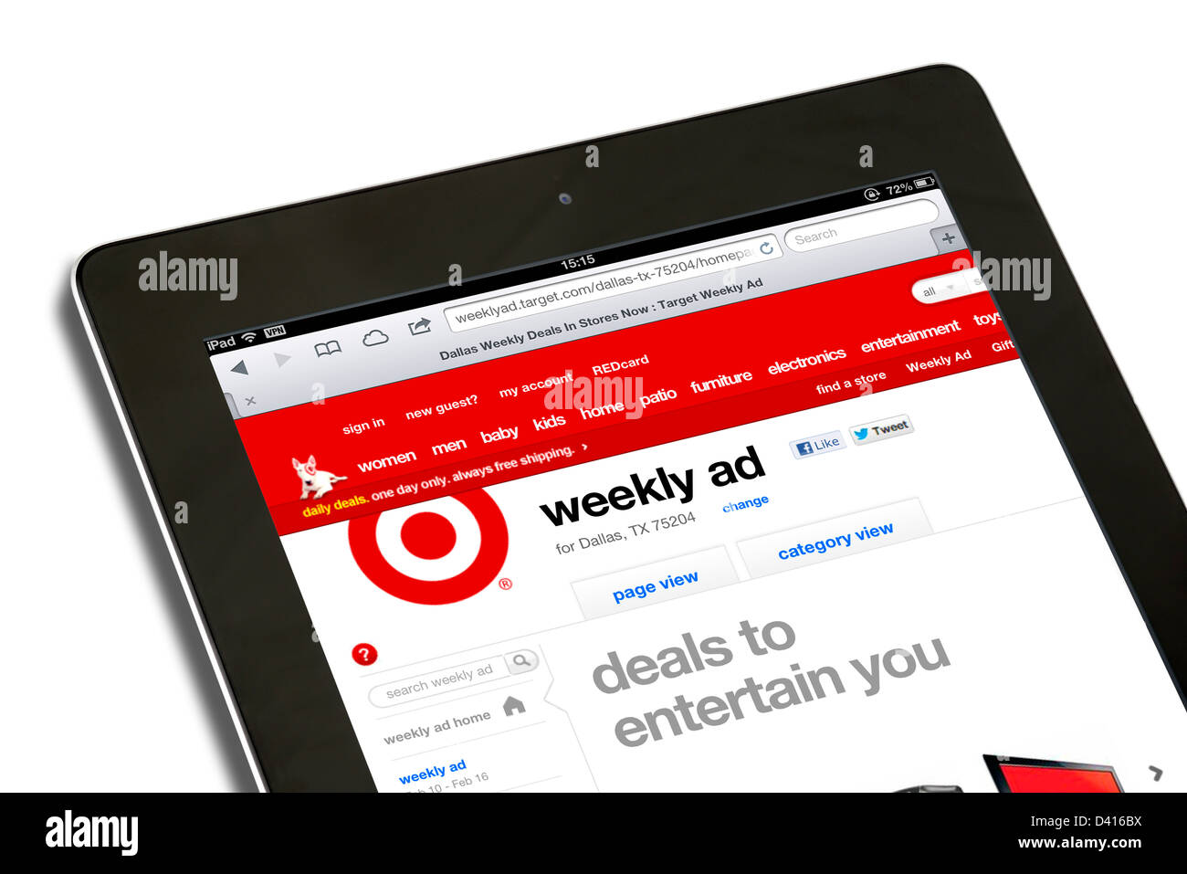 Magasinage en ligne au magasin de la cible ( Target.com ) sur un Apple iPad 4 Banque D'Images Magasinage en ligne au magasin de la cible ( Target.com ) sur un Apple iPad 4 Banque D'Images