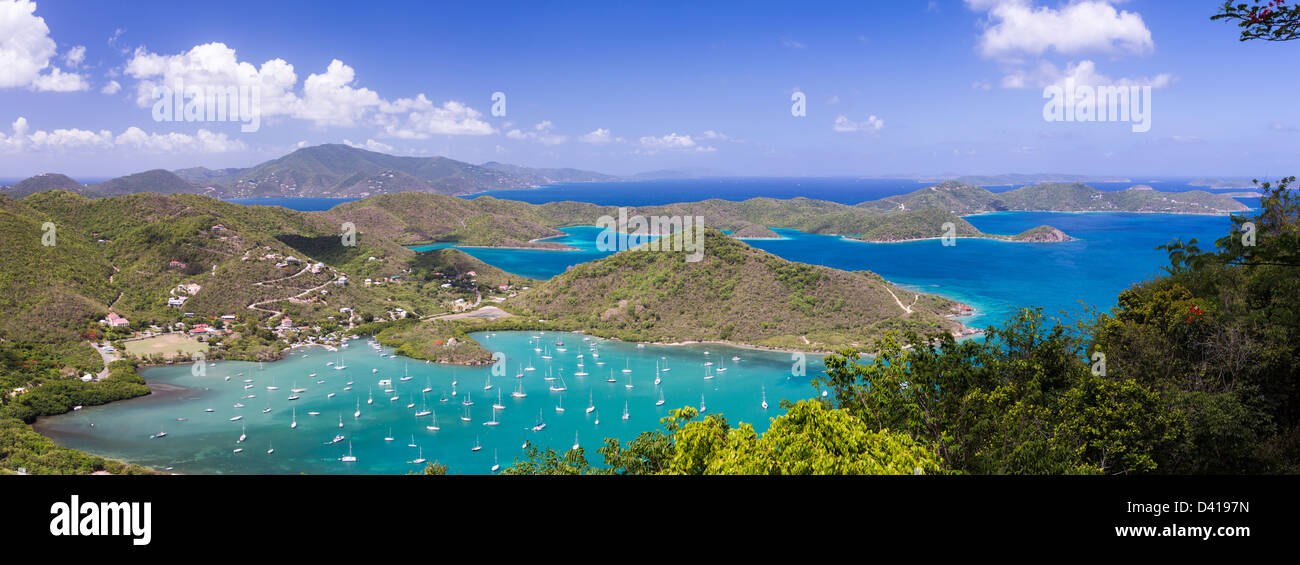 Coral Bay et à l'Est fin panorama, Saint John, USVI Banque D'Images