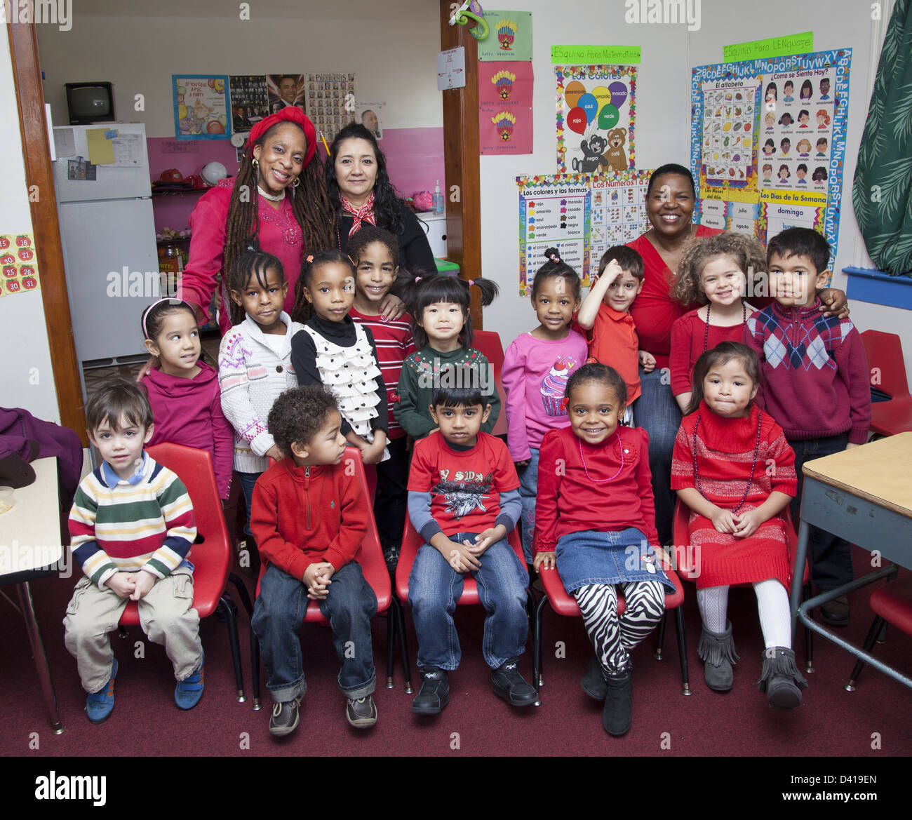 Smart Kids sont nous, une école maternelle et multiculturelle early learning centre à Brooklyn, New York. Banque D'Images