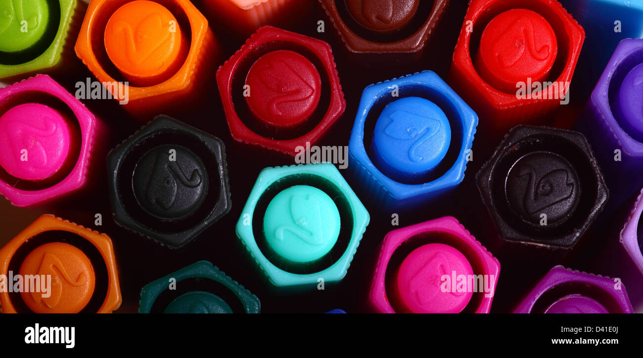 Sélection de stylos colorés Banque D'Images