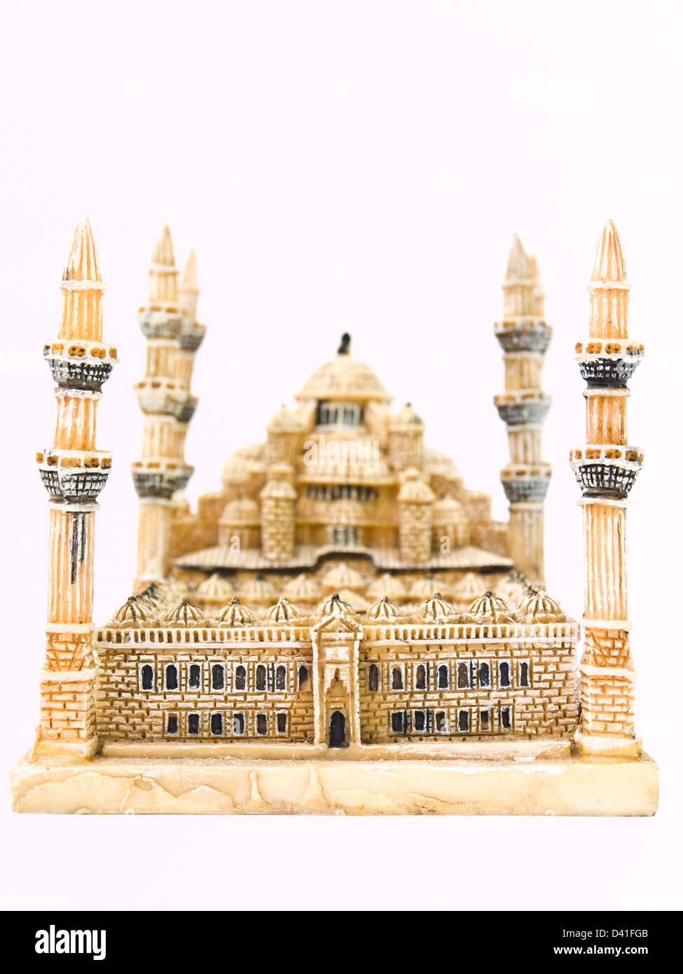 Une mosquée bleue modèle miniature isolé sur fond blanc, l'une des icônes de l'architecture islamique à Istanbul, Turquie Banque D'Images Une mosquée bleue modèle miniature isolé sur fond blanc, l'une des icônes de l'architecture islamique à Istanbul, Turquie Banque D'Images