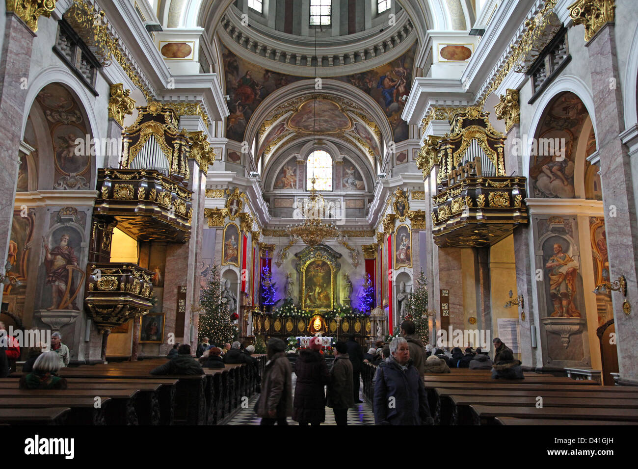 Cathédrale de Saint Nicholas Ljubljana Slovénie Europe Banque D'Images