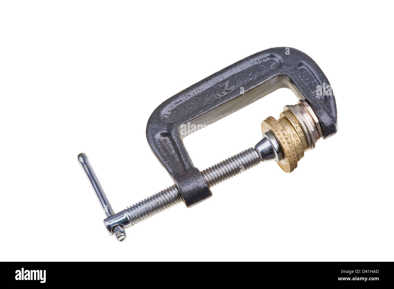 Sous la pression de l'argent, d'être pressé. Banque D'Images