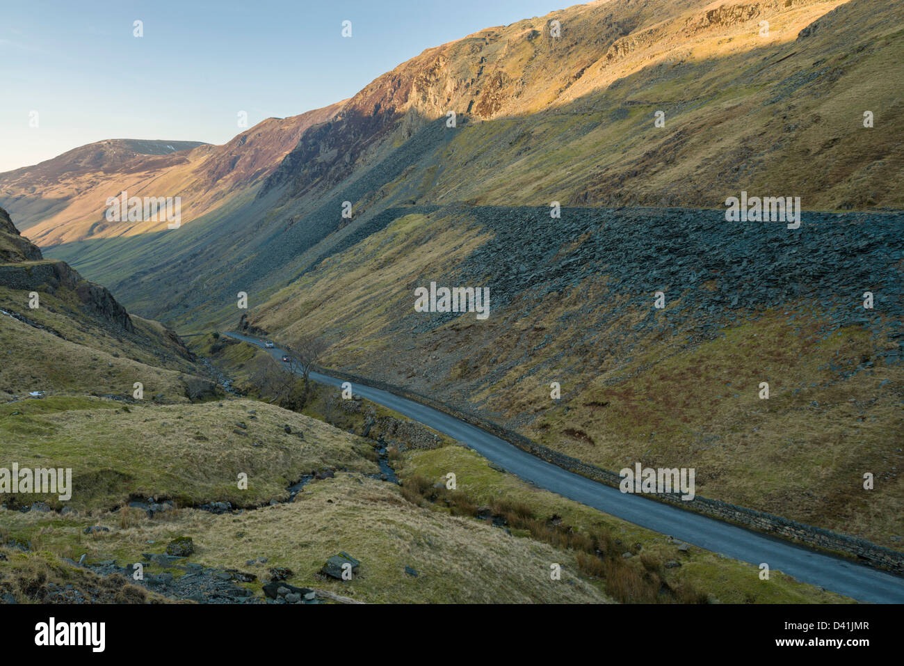 B 5289 Honister Pass, Cumbria, Parc National de Lake District, England, UK Banque D'Images