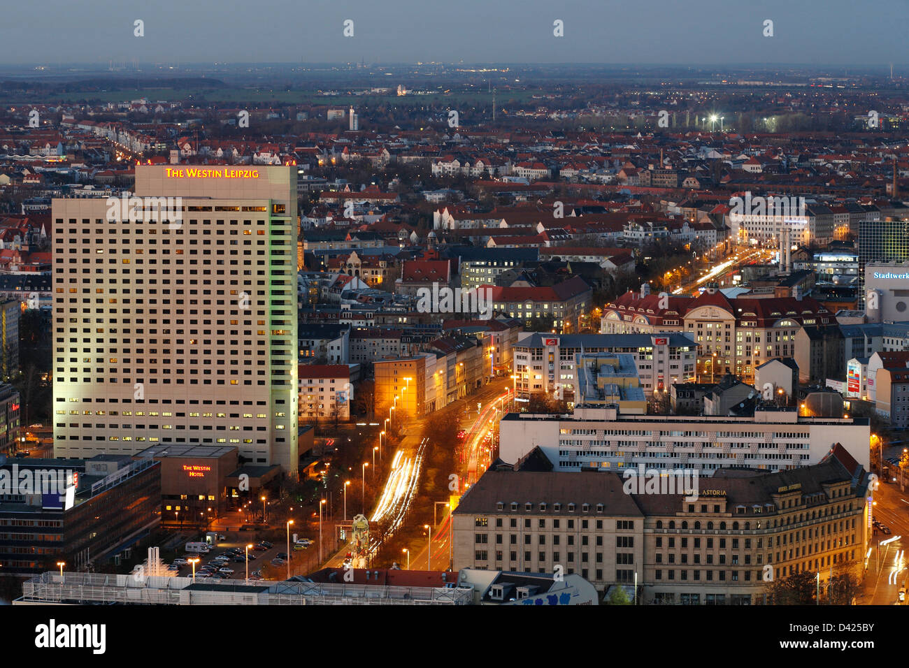 Leipzig (Allemagne), le centre-nord de l'hôtel Westin Leipzig Banque D'Images