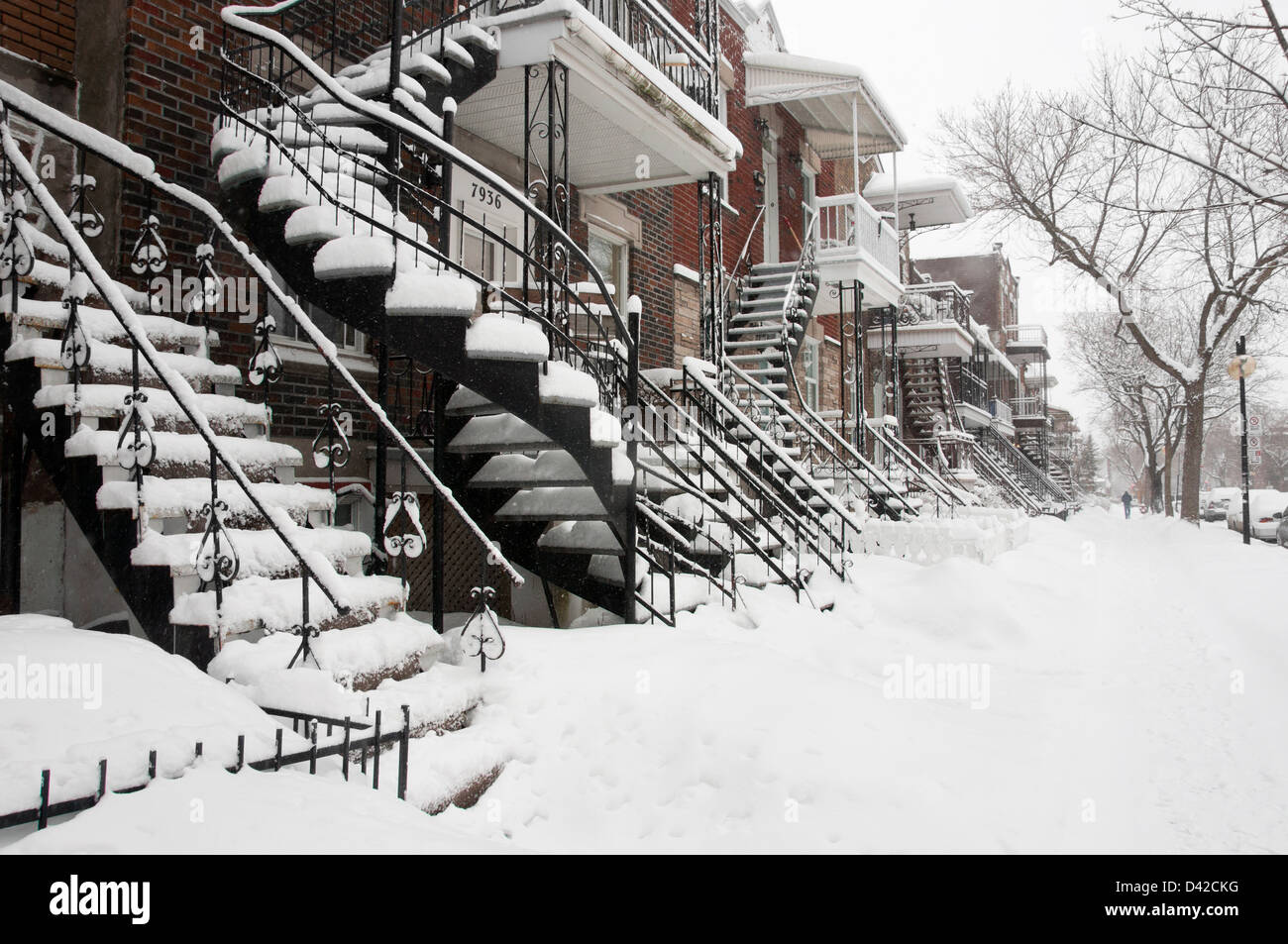 Domaine de Villeray Montréal, scène d'hiver Banque D'Images