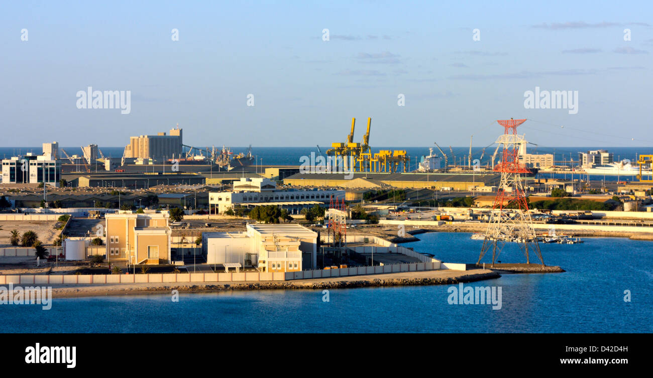 View vers le port d'Abu Dhabi, UAE Banque D'Images
