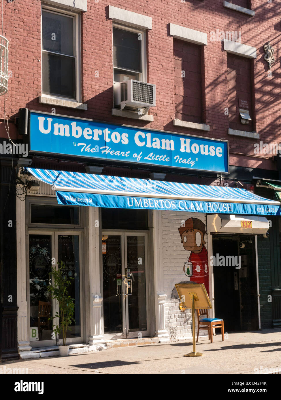 Umbertos Clam House, Mulberry Street, Little Italy, NEW YORK Banque D'Images