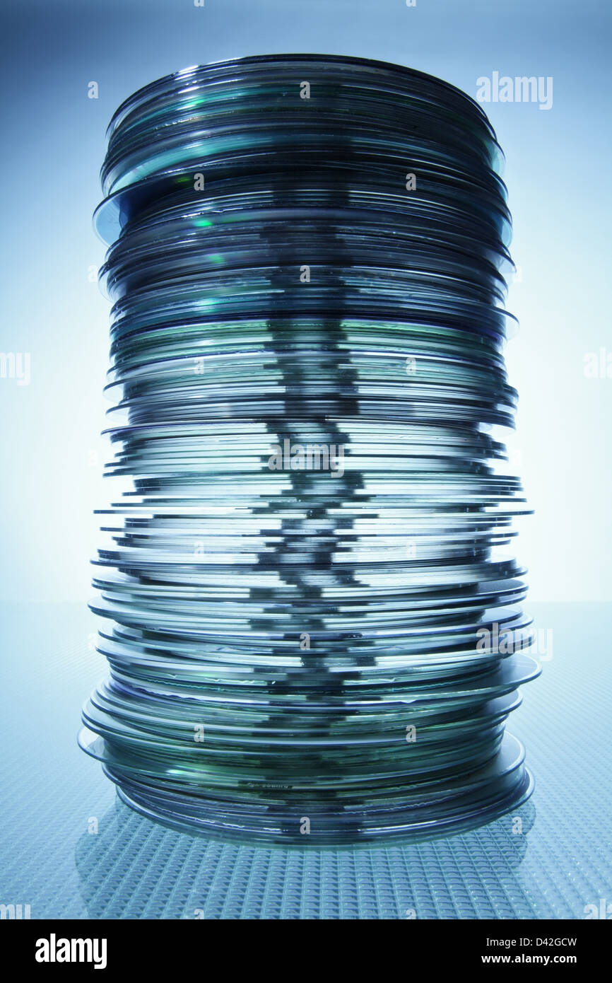 Hambourg, Allemagne, une pile de CDs Banque D'Images