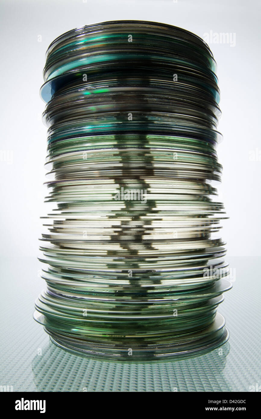 Hambourg, Allemagne, une pile de CDs Banque D'Images