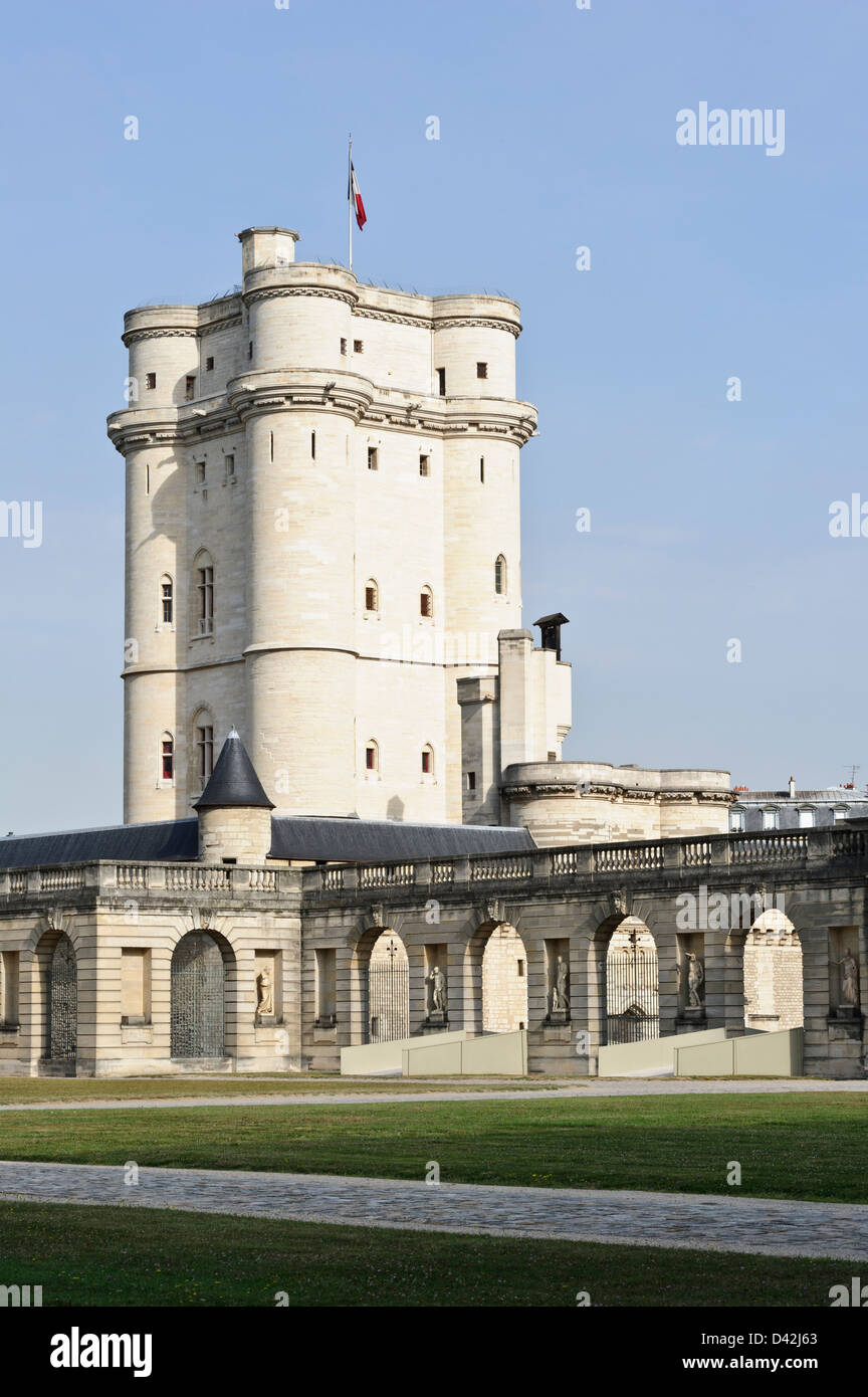 La tour principale du Château de Vincennes (château), Vincennes, France. Banque D'Images