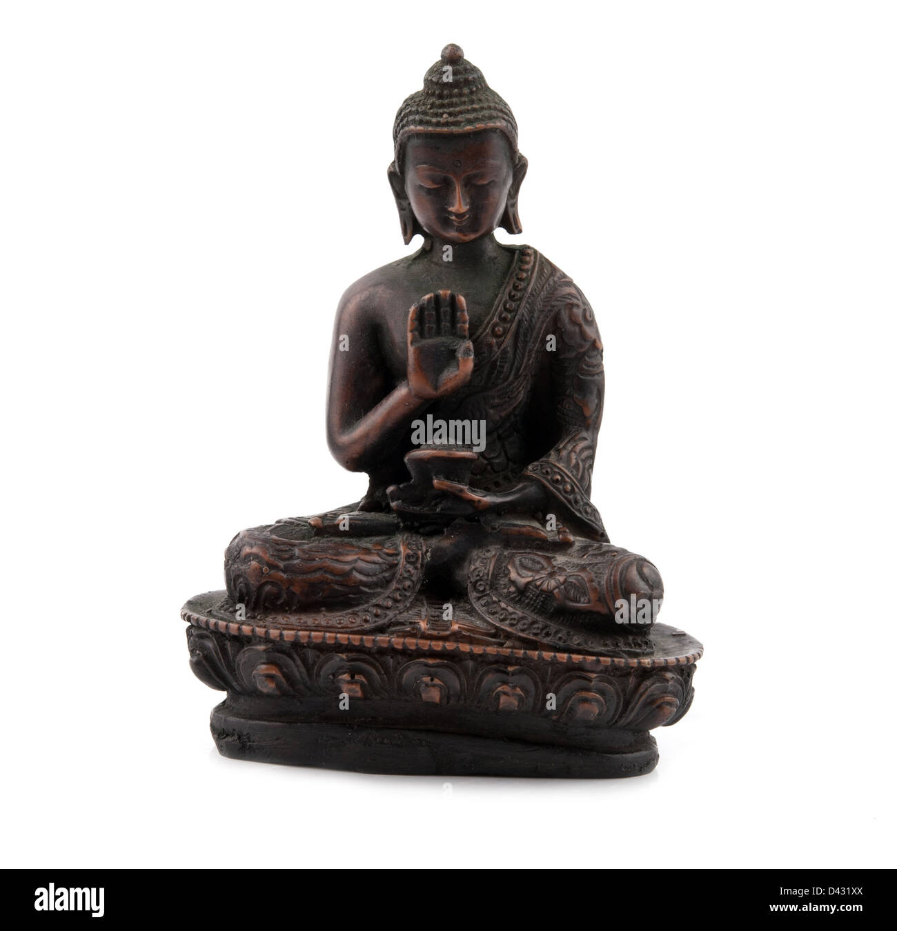 Une statuette en bronze de Bouddha Banque D'Images