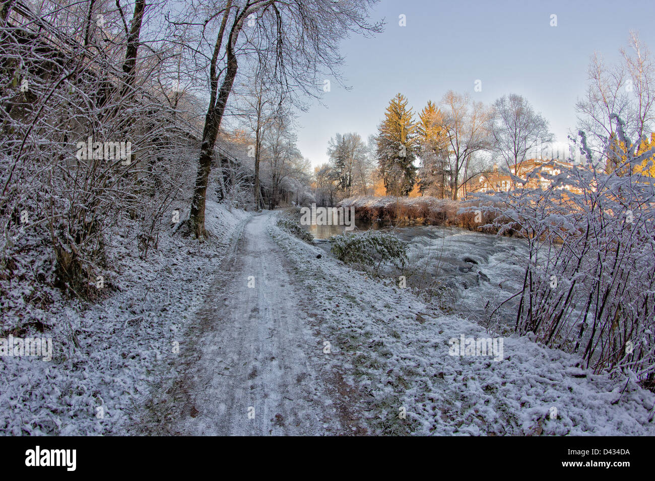 Le parc de Monza, hiver, Valle del Lambro, Italie Banque D'Images