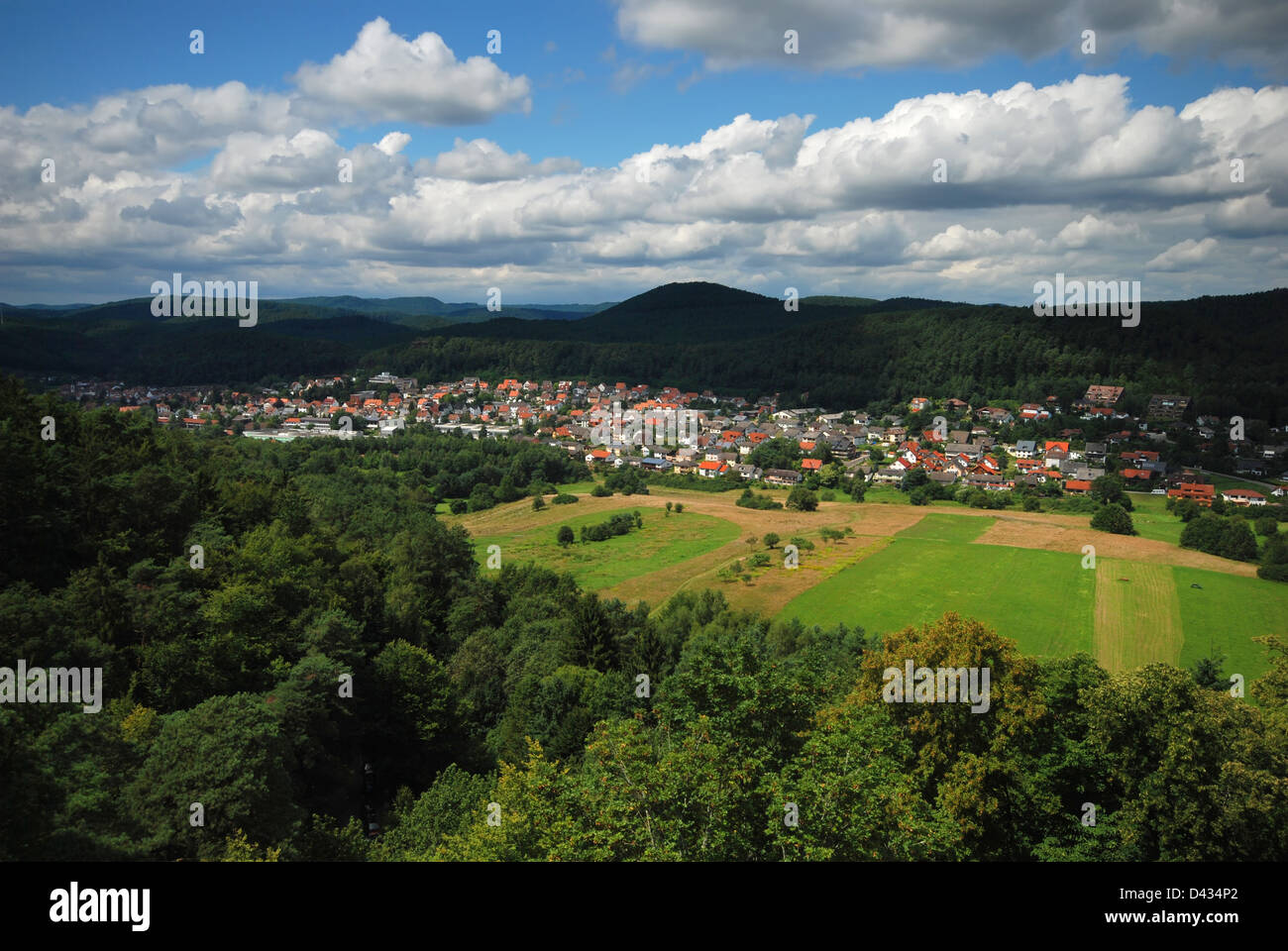 Le village de Dahn dans la forêt du Palatinat de l'Allemagne Banque D'Images