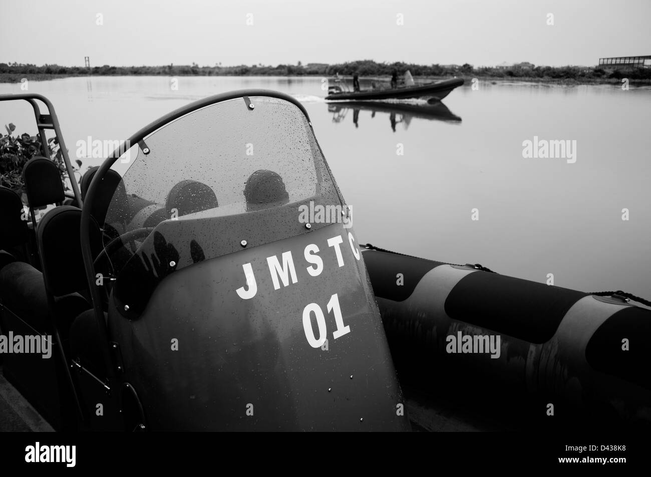 La formation de l'artisanat de côte à la Commission paritaire maritime Security Centre de formation, Nigéria Banque D'Images