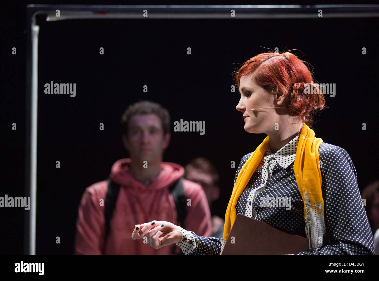 Ascenseur, nouvelle comédie musicale mettant en vedette de jeunes acteurs britanniques au Soho Theatre, Londres Banque D'Images