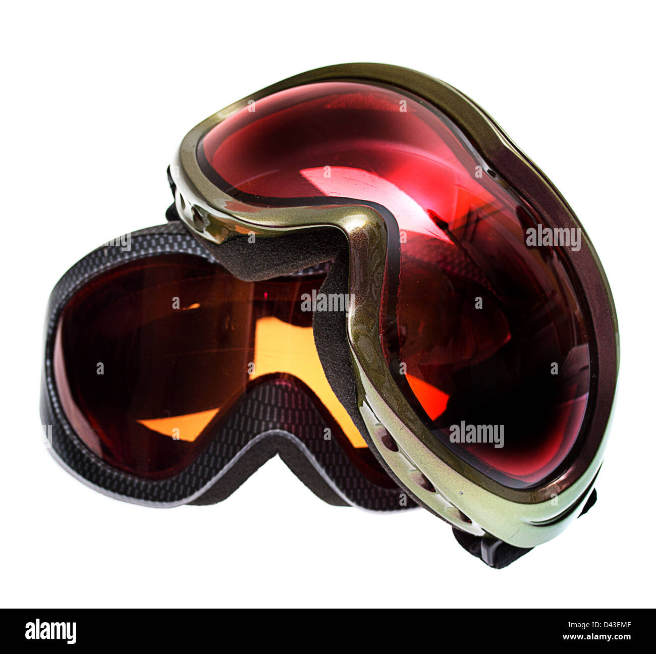 Lunettes de sport d'hiver. Isolé sur fond blanc Banque D'Images