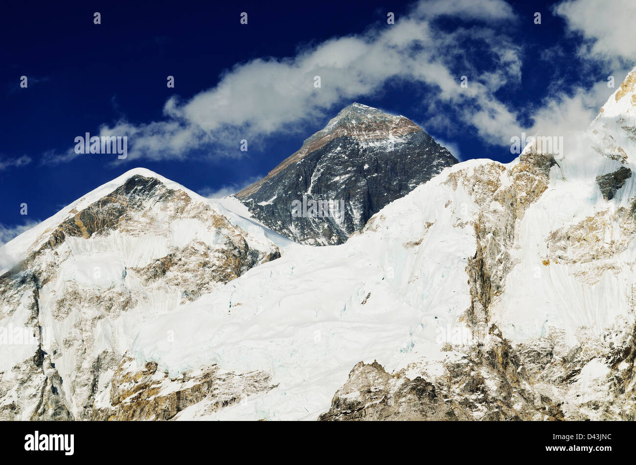 Le mont Everest depuis le Kala Patthar, parc national de Sagarmatha, district de Solukhumbu, Purwanchal, Népal Banque D'Images