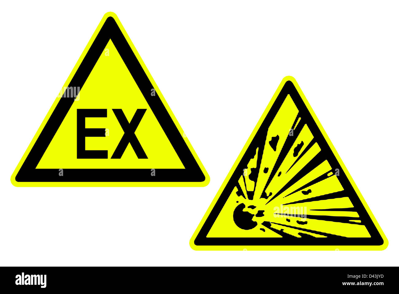 Panneaux d'avertissement d'Explosion Banque D'Images