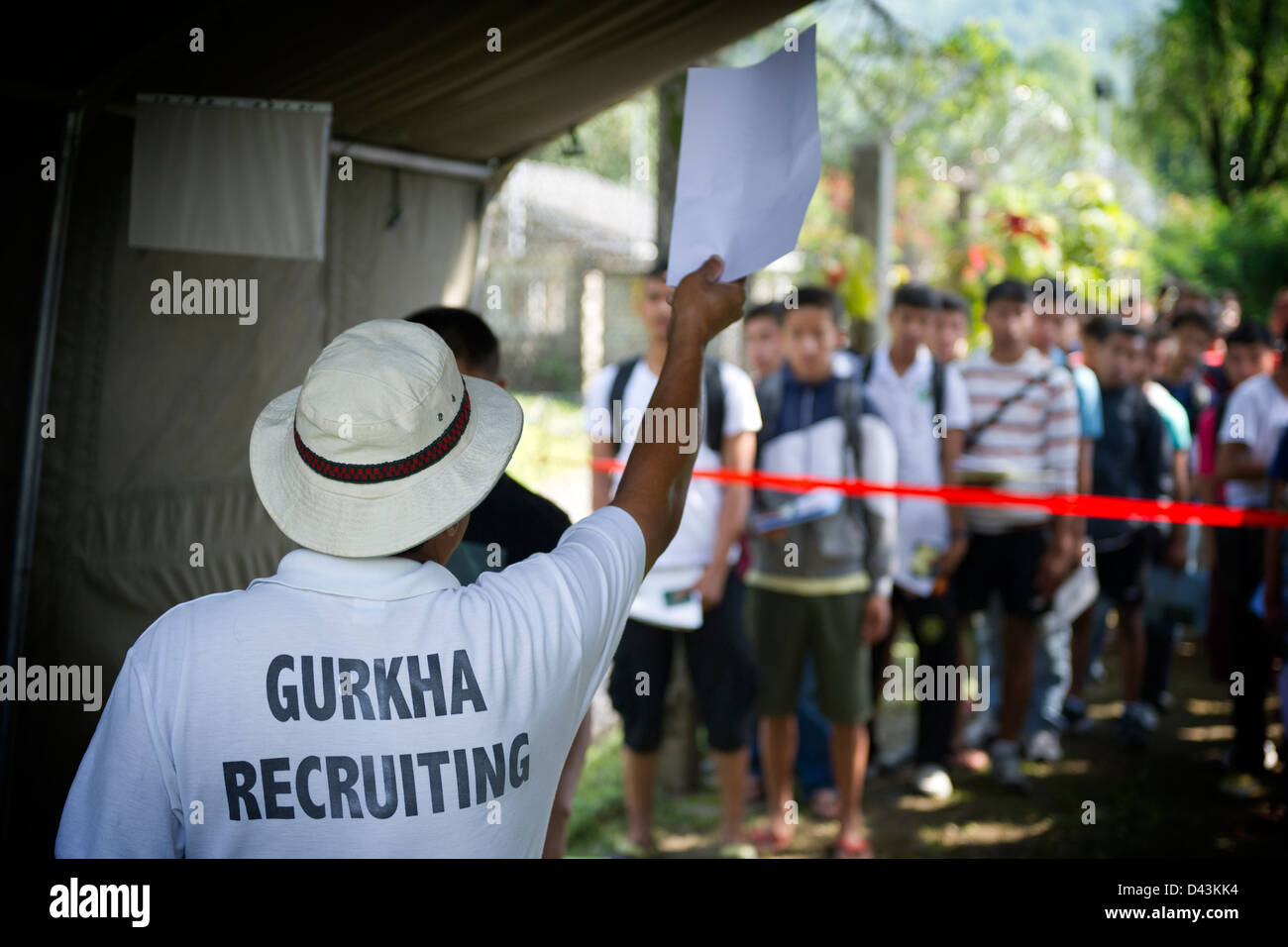 Le recrutement de soldats Gurkha au Népal Banque D'Images