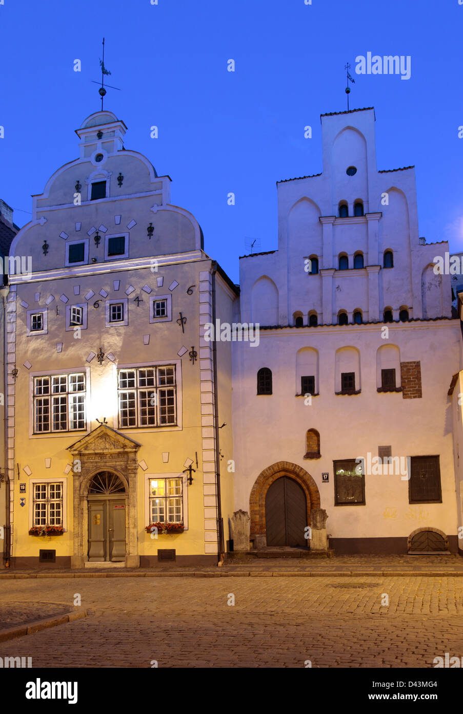 Les 3 Frères (Tris Brali maisons), Riga, Lettonie, en Europe Banque D'Images