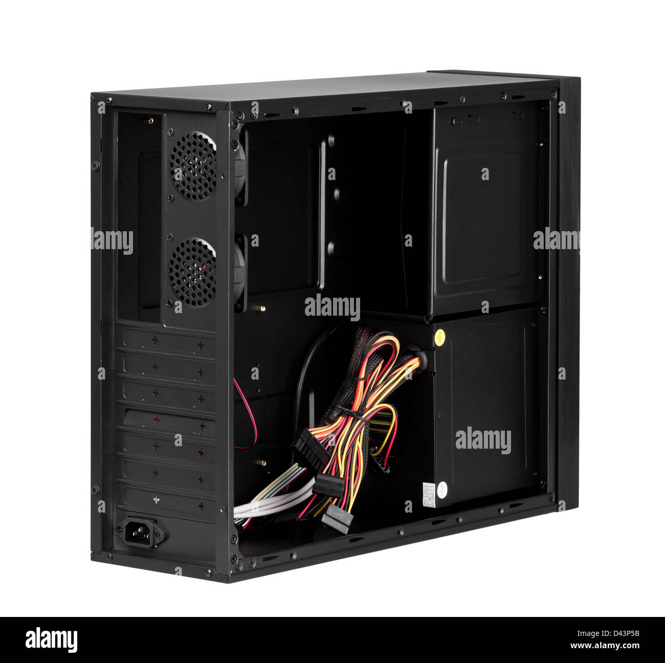 Ouvrez le boîtier de l'ordinateur pour installer votre matériel et d'accessoires pour systèmes isolés de l'assemblée Banque D'Images
