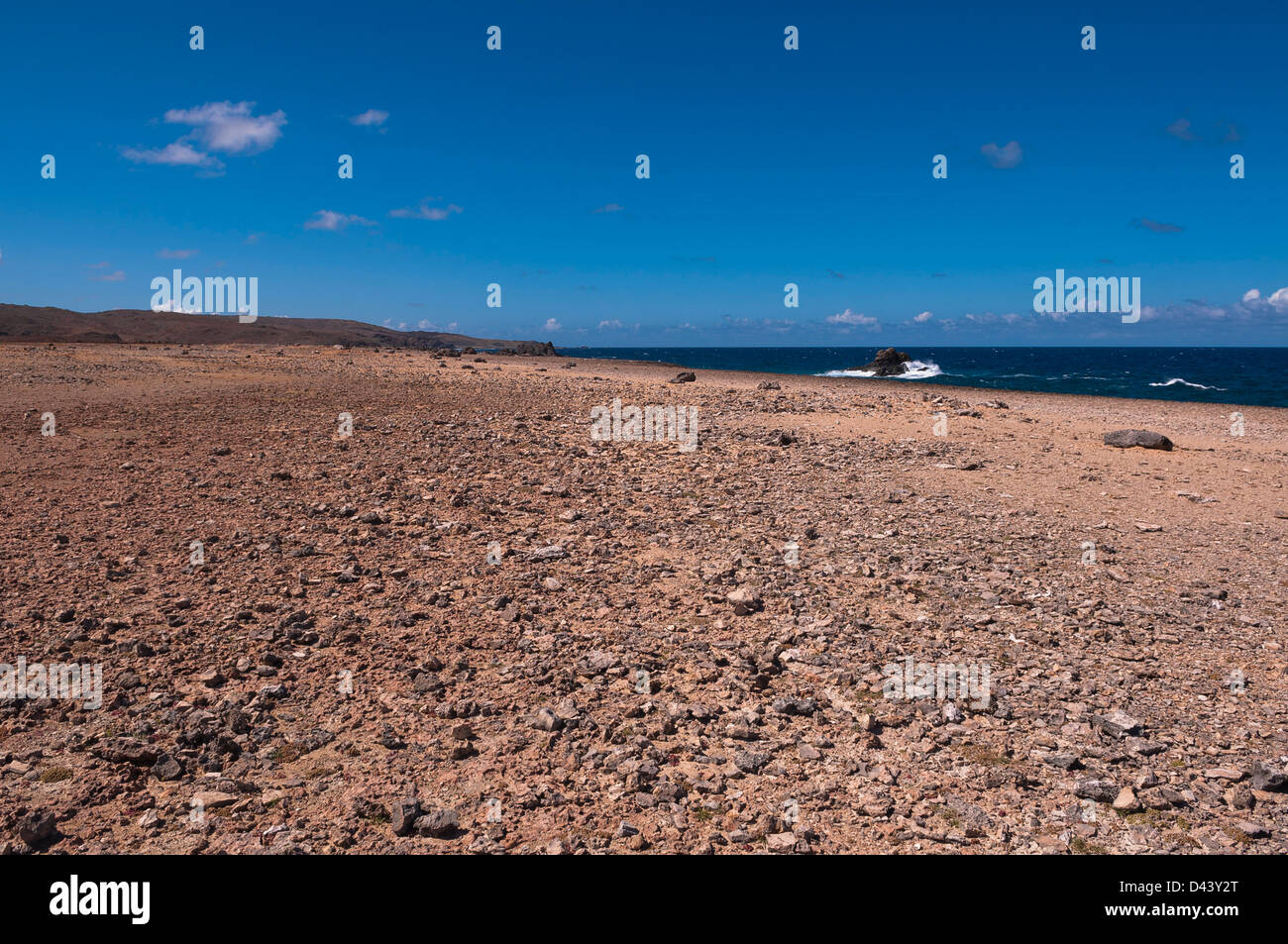 Paysage aride, le Parc national Arikok, Aruba, Lesser Antilles, Caribbean Banque D'Images