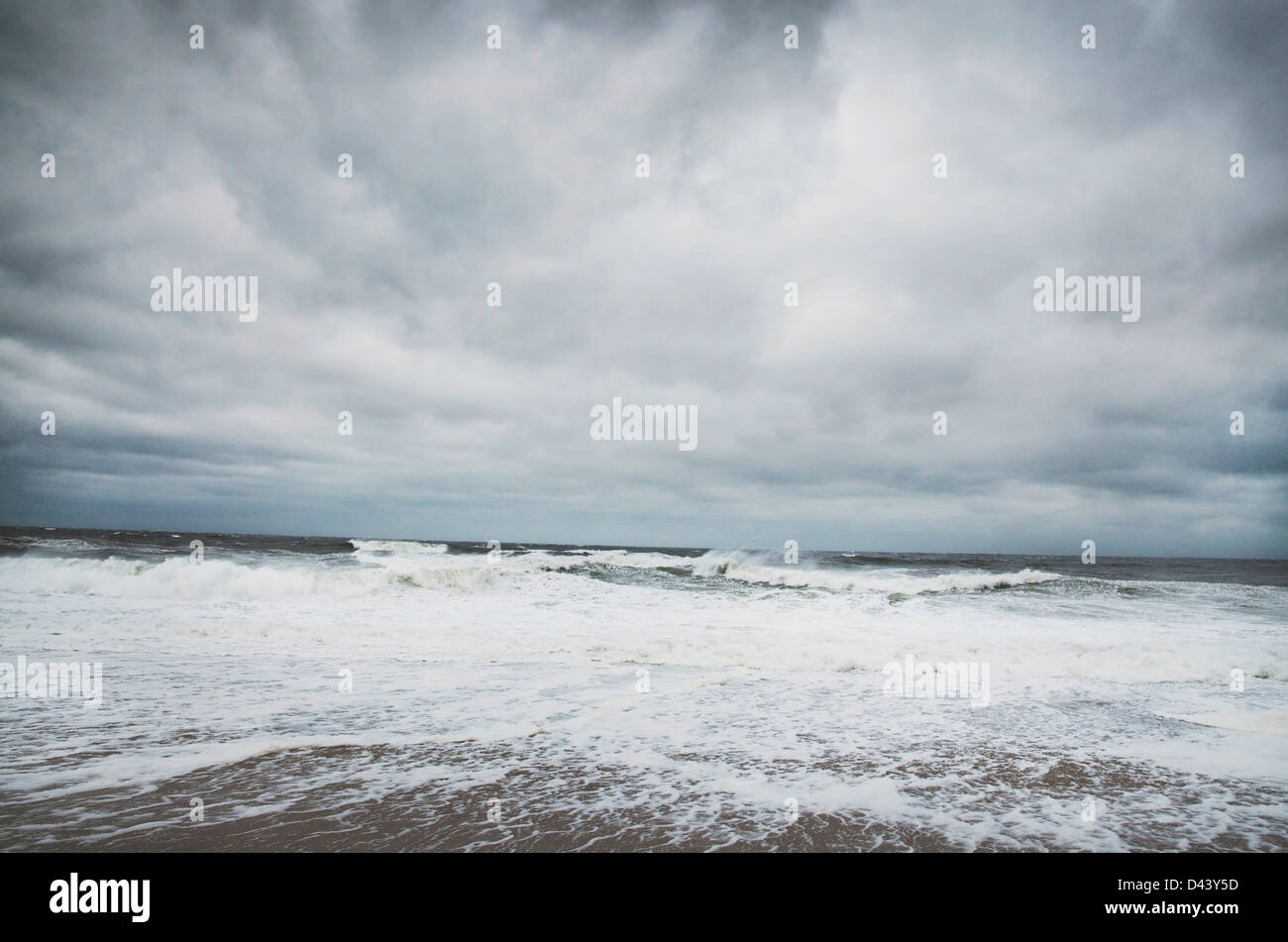 Plage et approche de l'Ouragan Sandy, Point Pleasant, New Jersey, USA Banque D'Images