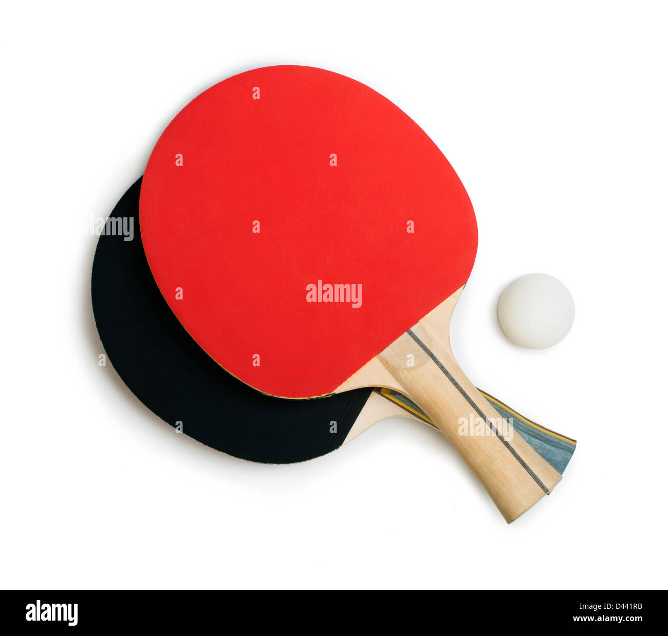 Les raquettes de tennis de table ping-pong tennis.isolé blanc studio shot. Banque D'Images