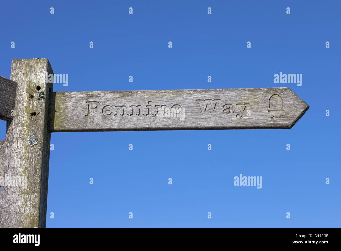 Pennine Way Sign Post dans la région de Teesdale County Durham UK Banque D'Images