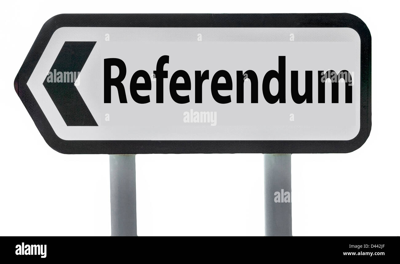 Le référendum, vote oui non Road Sign England UK Banque D'Images