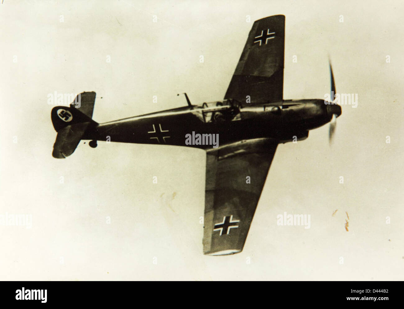 Le Messerschmitt BF 109b était un avion de chasse allemand utilisé principalement pendant les premières années de la IIe Guerre mondiale connu pour sa vitesse et sa maniabilité, il a joué un rôle essentiel dans le combat aérien. Banque D'Images