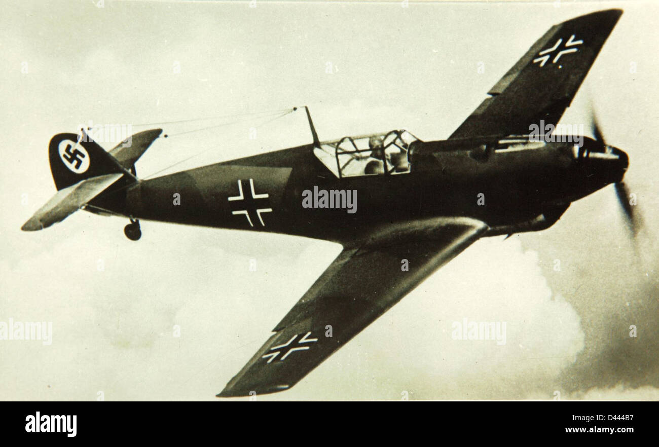 Le Messerschmitt BF 109b était une première variante de la série allemande BF 109, servant pendant la guerre civile espagnole et pendant la seconde Guerre mondiale. Il était connu pour sa maniabilité et sa vitesse au combat. Banque D'Images